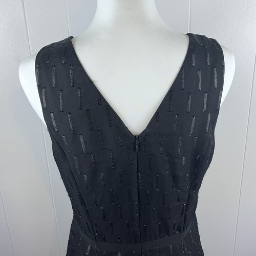 Banana Republic Dress Size 8 Sleeveless Lined Metallic Matte Black Whimsigoth - Picture 6 of 12