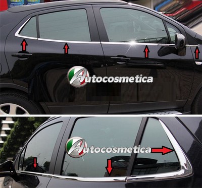 Vauxhall Opel Mokka Chrome Windows Frame Trim 8 pcs S.STEEL Mokka X 2012