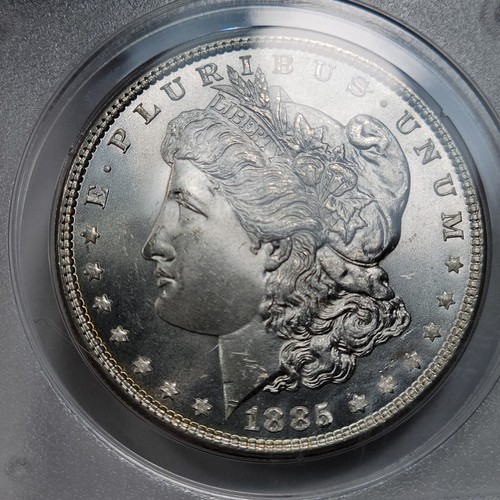 1885 P $1 Morgan Silver Dollar PCGS MS64 CAC RATTLER OGH Flashy PQ *J358 - Picture 2 of 3