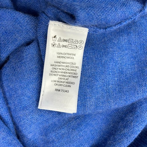 Tahari Blue Pure Merino Wool Very Fine Knit Jumper Sweater Pullover Size S VGC - Picture 9 of 10