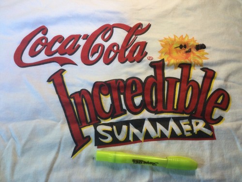 Vintage Coca-Cola Incredible Summer T-Shirt Size XL White 2 Sided Single Stitch - Picture 2 of 9