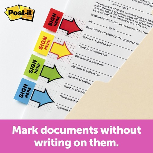 Post-it® Sign Here Flags, #680-SH4VA, 248 Flags per Pack, FREE SHIPPING - Picture 2 of 2