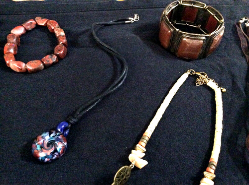 11 pièces bijoux de costume vintage bois pierre métal colliers épingles bracelets rétro 80 - Photo 6/19