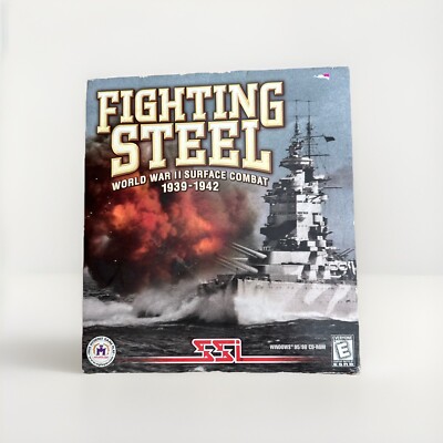 FIGHTING STEEL : 1939-1942 (PC, 1999) Windows SSI Video Game, CD-ROM Big Box