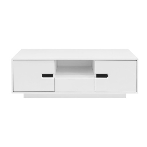 Modern Rectangle Coffee Table Center Table With Storage Drawers Doors LED Lights - Picture 29 of 44