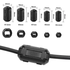 3.5-13mm Magnetic Ring Ferrite Core Suppressor RFI Noise Filter Clip Snap Cable