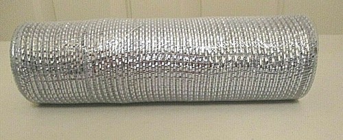 Place & Time Rotguss Silber Metallic 10" x 30' Deko Netz Kränze Schleifen + mehr NEU - Bild 2 von 2