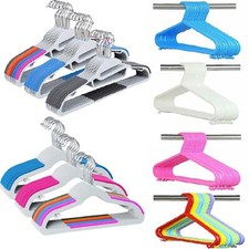 KIDS/ADULTS PLASTIC SLIM COAT CLOTHES CLOTHS TROUSER HANGERS WARDROBE BAR NEW