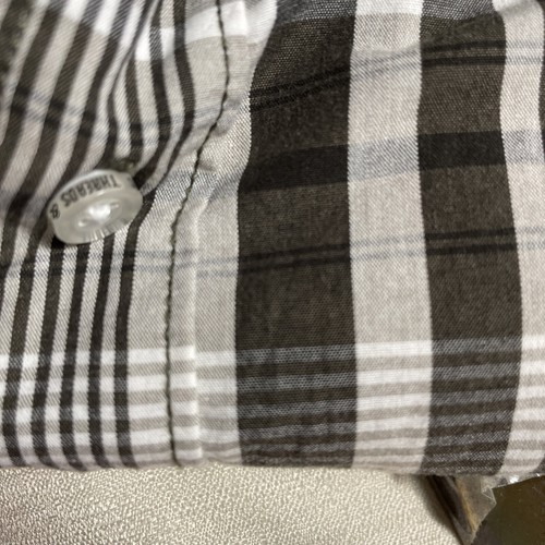 Threads and Heirs White/Gray Tartan Plaid Long Sleeve Button-Up Shirt XL - Picture 11 of 12
