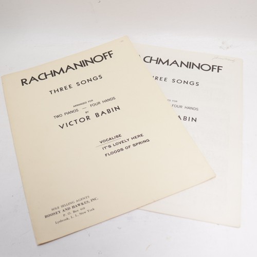 Rachmaninoff Three Songs 2 Piano Scores 4 Hands Sheet Music Score 1949 Universal - Picture 3 of 7