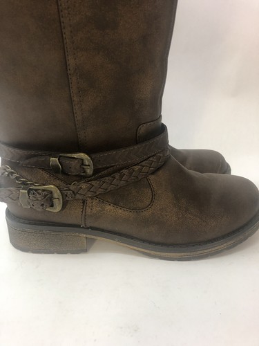 STEVIES Brown Bronze w/Buckles Western Riding Boots Women's Mid Calf Size 6 GUC - Picture 2 of 11