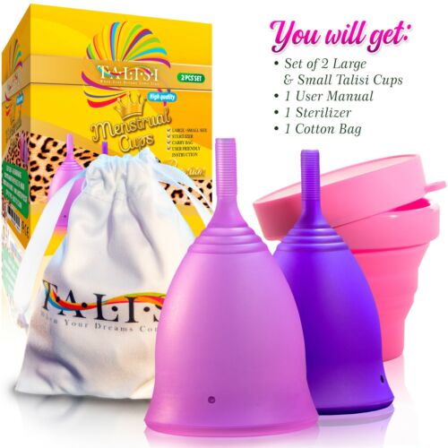 Talisi Copa Menstrual Femenina Pequeña Gran Período Set y Esterilizador Silicona Copa - Imagen 2 de 11