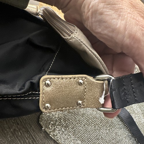 Tracolla Lancaster PARIS nera + beige nylon pieghevole zip patta logo nuova senza etichette - Foto 17 di 24