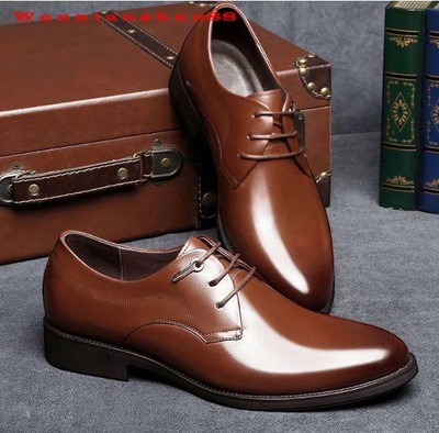 Mens Oxford Korea British Lace Up Pointy Formal Toe Slip On Style Business Shoes