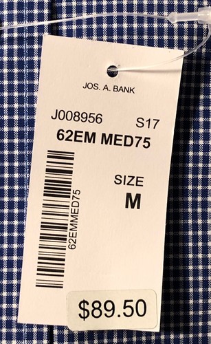 Med New Jos Bank Men Travelers's Collection All Cotton, Non-Iron Shirt Tailored - Picture 4 of 4
