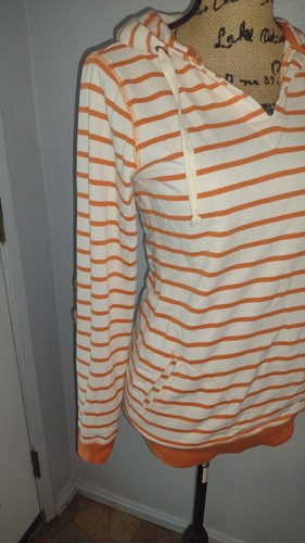 Tommy Girl Vintage striped hoodie Patchwork Elbow Logo XS Length 26.5" - Picture 2 of 8