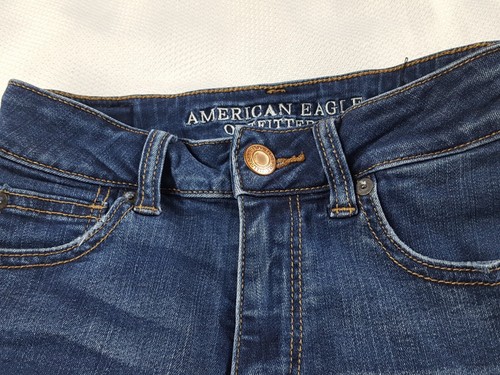 American Eagle Woman's Size 0 Super Stretch Hi-Rise Shortie Jean Shorts 2" Ins - Picture 4 of 7