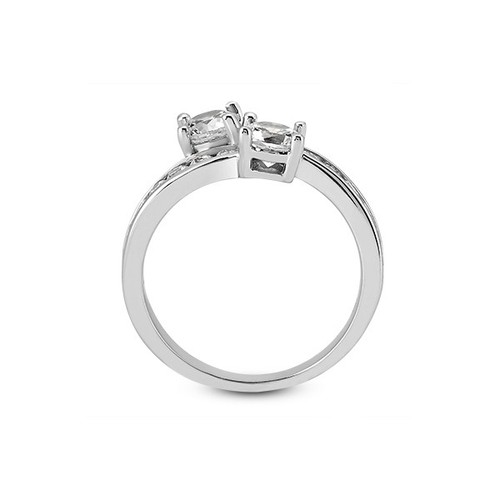 2.74 CT H SI1 Round Natural Certified Diamonds 18K Gold Classic Two Stone Ring - Picture 9 of 24