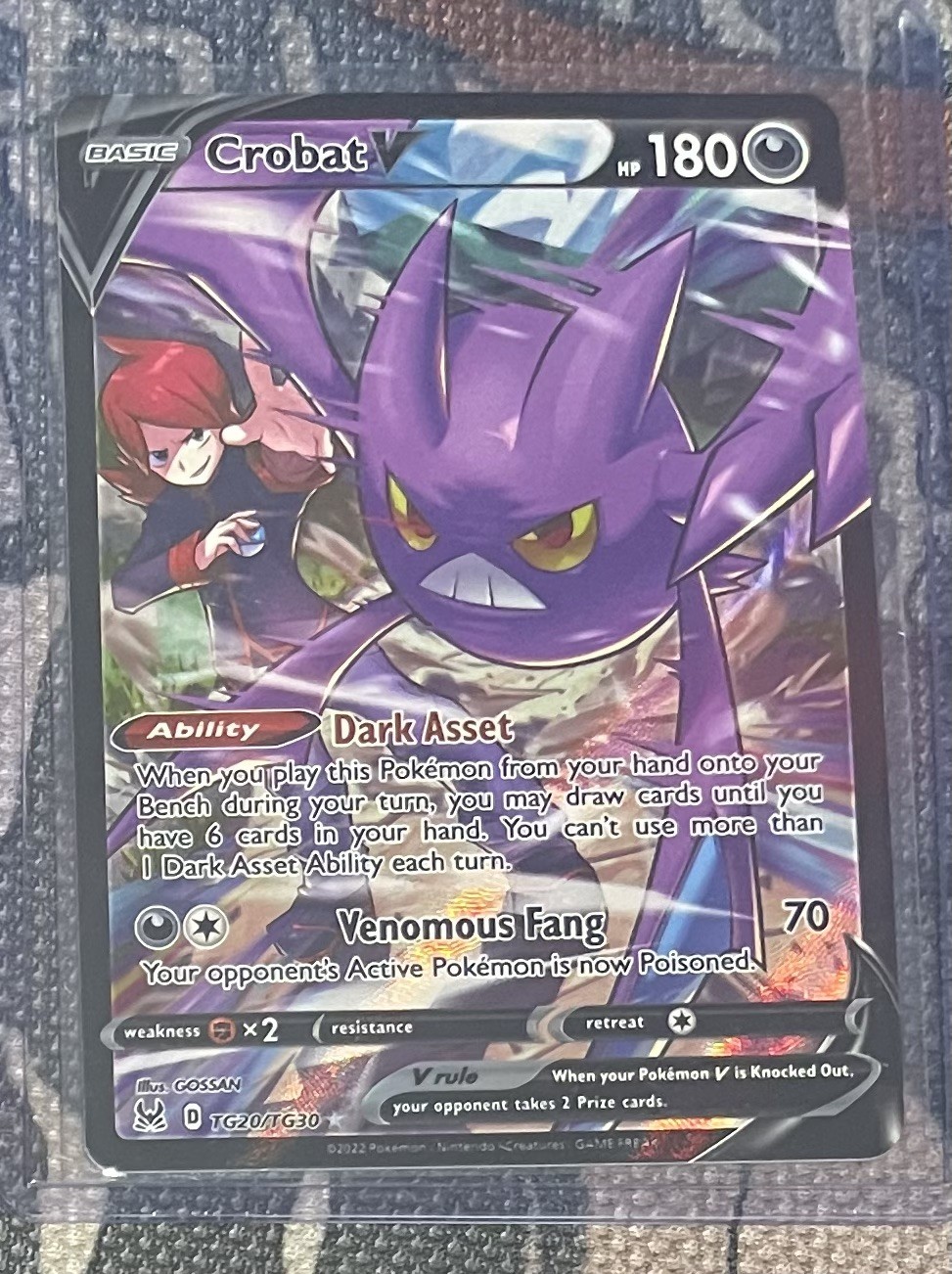 Pokémon TCG Crobat V TG20/TG30 SWSH11: Lost Origin Trainer Gallery Ultra Rare NM
