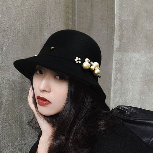 Women's Fisherman's Cap Round Top Trendy Pumpkin Hat Woolen Hat Bowler Hat UK - Picture 12 of 30