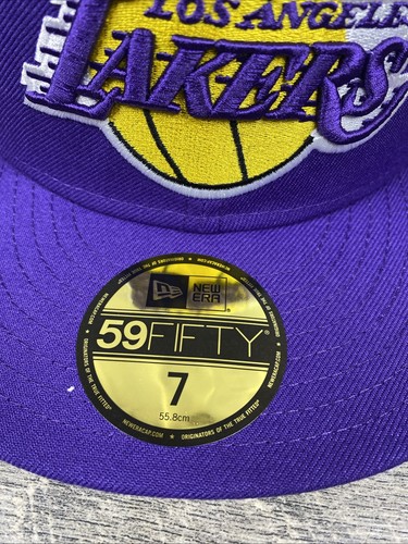 New Era NBA Los Angeles Lakers 59FIFTY Purple Fitted Hat US 7 - Picture 3 of 11