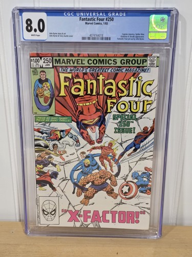 Fantastic Four #250 CGC 8.0 January 1983 Spiderman Captain American Skrulls  - Picture 1 of 4