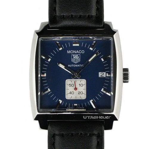 TAG HEUER Monaco Date WW2111 Blue Case Size () 37mm Men's Used Watch #7107