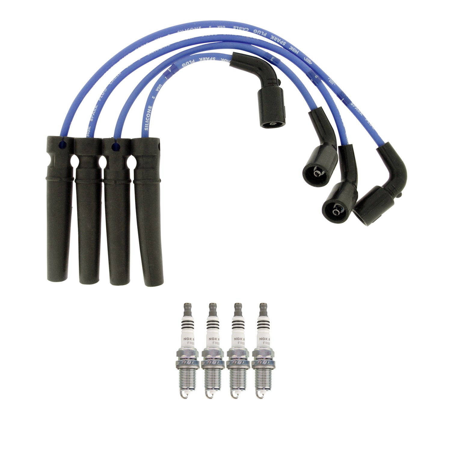 NGK 7mm Wire Set 4 Ruthenium Spark Plug Kit For Aveo5 Lanos Swift Wave Wave5 L4