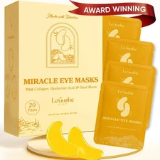 LE GUSHE Gold Under Eye Patches for Puffy Eyes and Dark Circles (20 Pairs) -... 