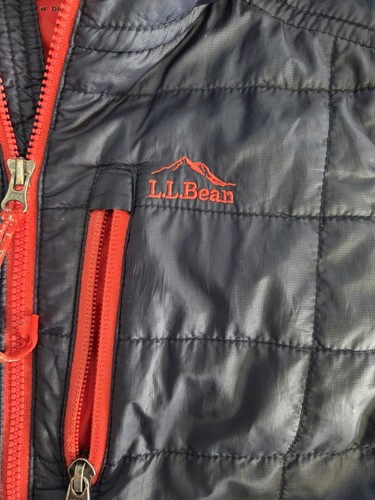 LL Bean Puffer Jacket Boy's Medium (4-6) Blue Hooded Insulated Full Zip Quilted - Picture 5 of 14