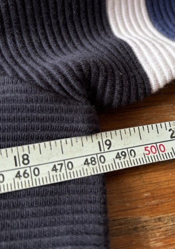 LACOSTE osmanischer Strickpullover blau Herren kleine gestreifte Ärmel Rundhalsausschnitt - Bild 12 von 12