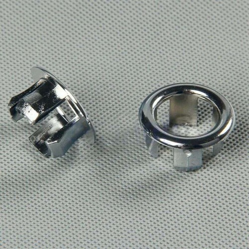 Sink Chrome Hole Inserts Round Inserts Round Overflow Ring 2pcs Cover Cap- - Picture 9 of 11