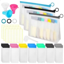 Protein Powder Travel Container Set - 21 Single Dose Bags  3 Large Zip Bags