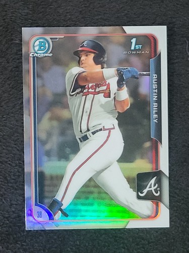 2019 Topps Chrome 2015 Bowman Draft Austin Riley Pink Refractor RC - 3 Card Lot. - Picture 13 of 21