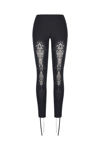 Leggings de encaje ahuecados góticos negros Dark in love para mujer de colección fiesta steampunk - Imagen 2 de 18
