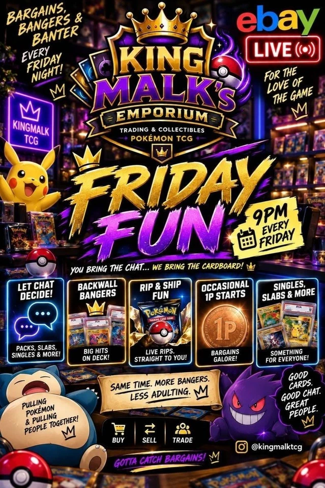 👑 KINGMALK’S FRIDAY FUN! 🎴 BARGAINS, BANGERS & BANTER | 9PM EVERY FRIDAY