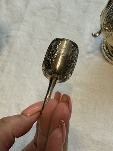 Juego de canasta de dulces, cuchara y azucarero, plateado para fines decorativos de colección - Imagen 14 de 23