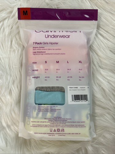 Calvin Klein Girls Stretch Cotton Logo Waistband Hipster Underwear M - Picture 2 of 2