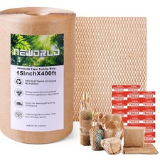 Honeycomb Packing Paper,15" x 400' Eco Friendly Bubble Cushioning Wrap for Mo...
