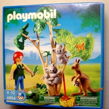 NEW!  Playmobil 4854 Australian Zoo Koala W/ Baby, Kangaroo & Zookeeper Play Set