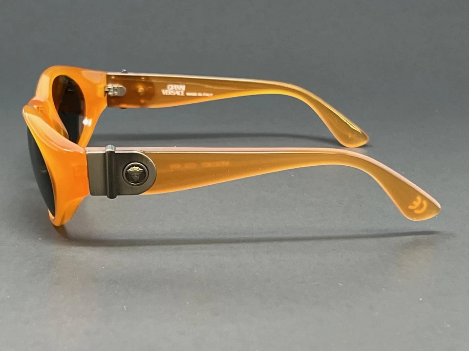 Auténticas gafas de sol ovaladas vintage Gianni Versace 407-444 naranja para mujer Foto 3 de 4