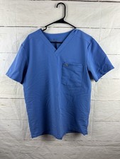 Figs 3 Pocket Scrub Shirt Mens Medium Light Blue Technical Collection Medical