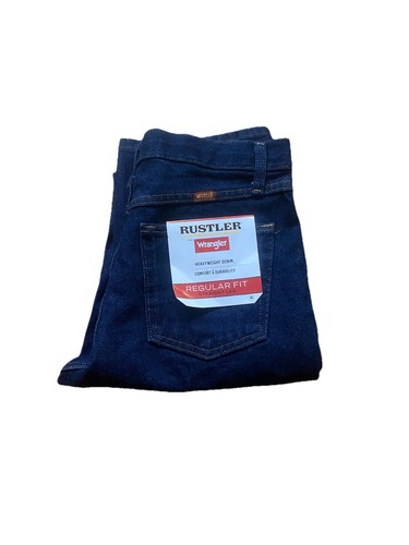 Rustler by Wrangler Men's Regular Fit Straight-Leg Jeans 29 X 30 Dark Denim NWT
