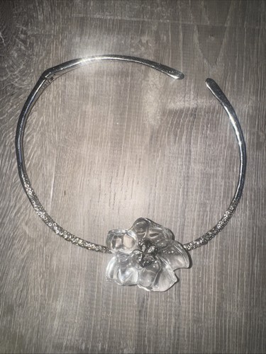 100 % echt Alexis Bittar klar Plexiglas Blume & Kristall Halskette