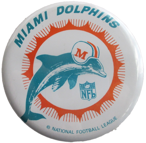 Miami Dolphins NFL Button Pin Vintage - Picture 1 of 4