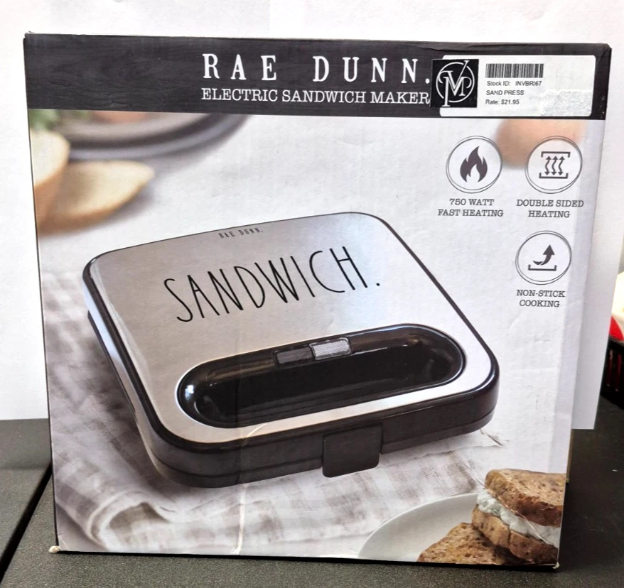 RAE DUNN Electric Sandwich Maker - Sandwiches, French Toast, Omelets & More! NEW