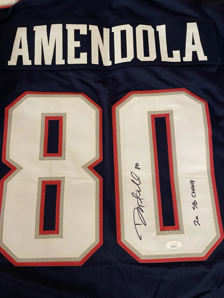 CAMISETA PERSONALIZADA FIRMADA POR DANNY ENMENDOLA New England Patriots NFL CERTIFICADO DE AUTENTICIDAD JSA Auto 🔥 Foto 3 de 4