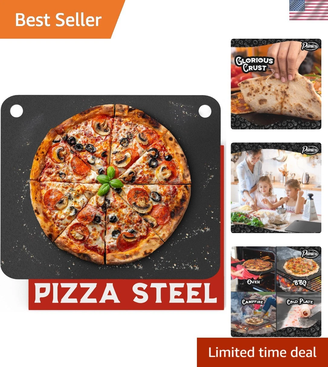 16"x13.4" High Conductivity Pizza Steel - Perfect for Restaurant-Quality Pies