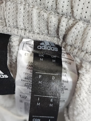 Adidas Men's Grey Joggers Size M Tapered Fit Sweatpants with Side Logo & Stripes - Picture 6 of 10