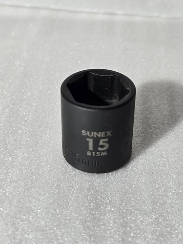 Sunex Tools 815m 1/4" Drive 15mm shallow Impact Socket great access